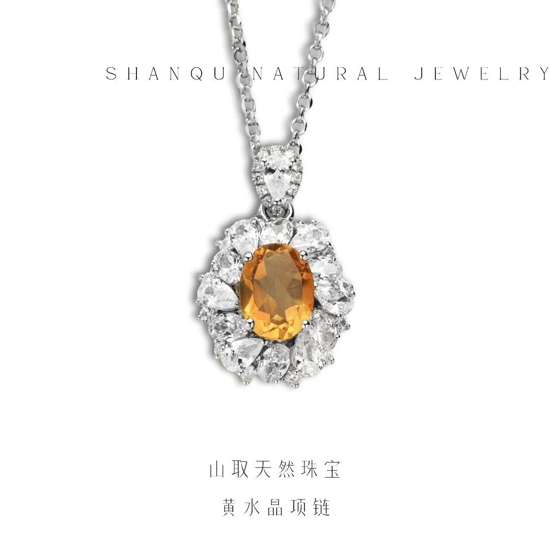 黄水晶项链-珠宝