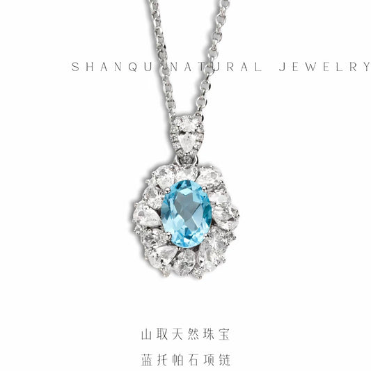 Blue Topaz Pendant necklace-jewelry