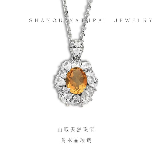 黄水晶项链-珠宝